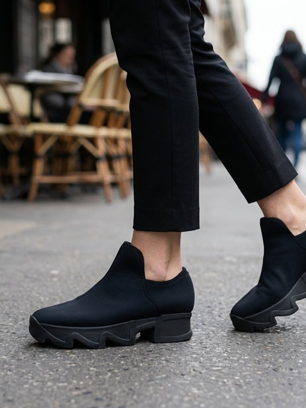 iRi NYC Neoprene Low Top Slip On Black Sneakers WES